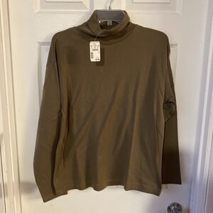 Christopher & Banks Blouse Women’s Size Large Stretch Brown/Green NWT